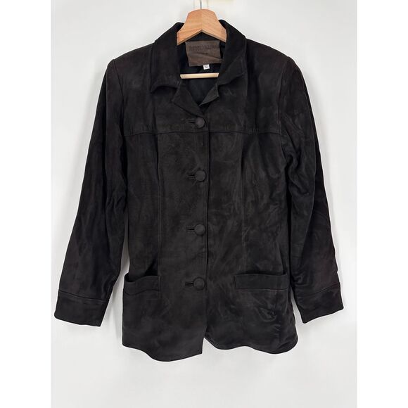 Sherry Michals Suede Jacket Soft Brown Small Womens Soft Floppy Vintage‎ - Picture 1 of 8
